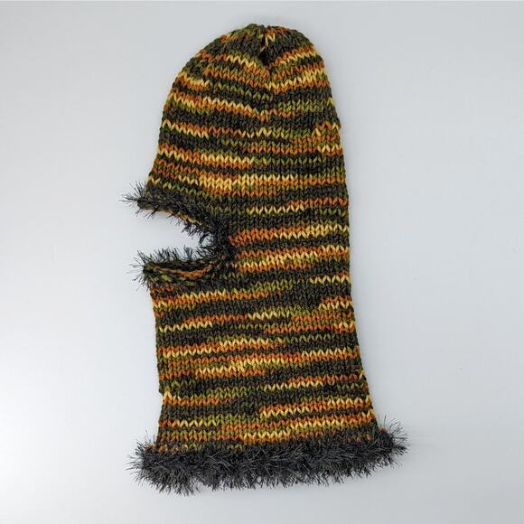 Forest Multicolor Fairy Grunge Fuzzy Knitted Handmade Balaclava Winter Hat - Picture 6 of 7